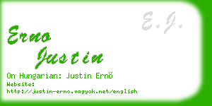erno justin business card