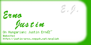 erno justin business card